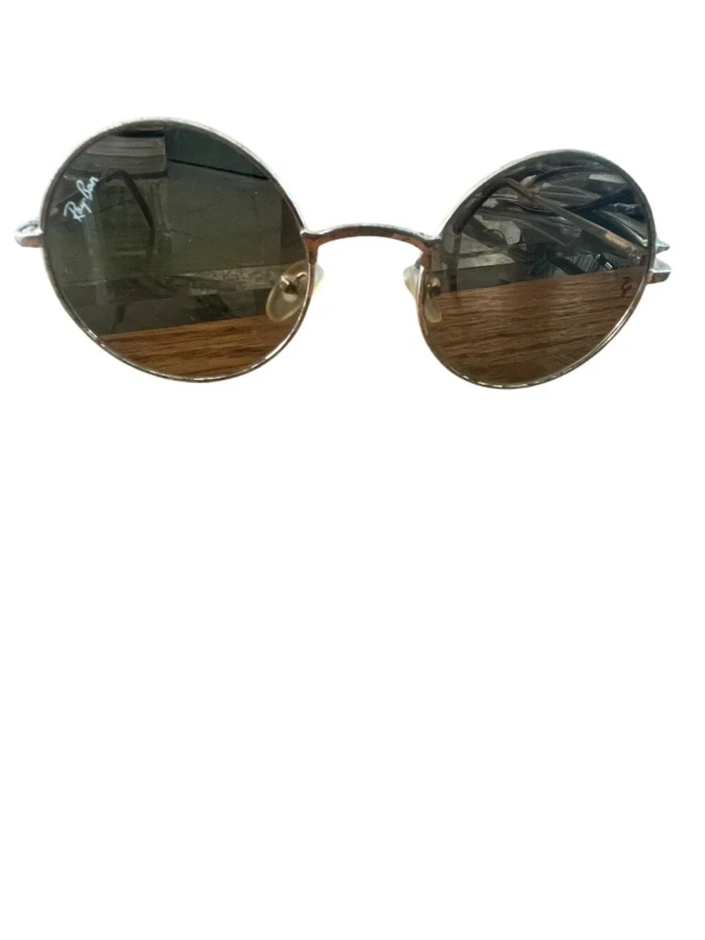 Vintage Ray-Ban Round Metal Sunglasses W/ Case Gold Frame Brown Lenses Retro